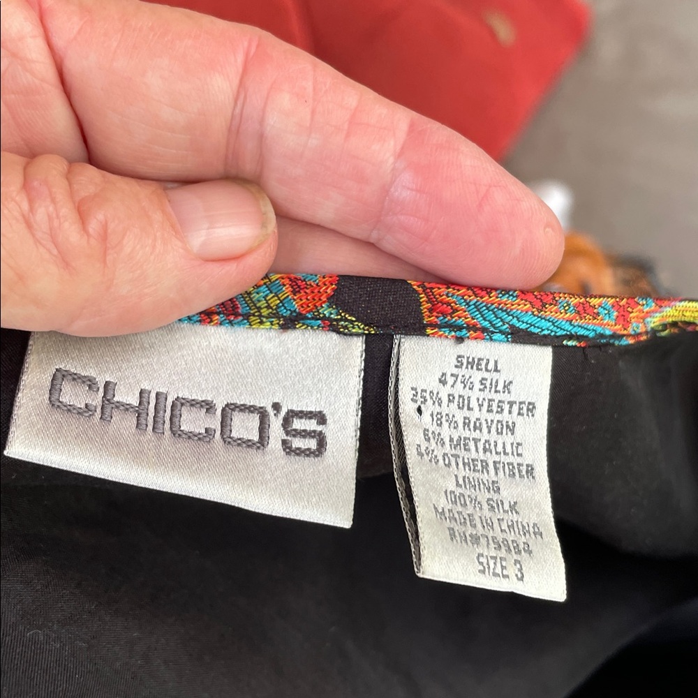 Chico’s patchwork, brocade and floral jacquard Bohemian vest - Picture 6 of 9